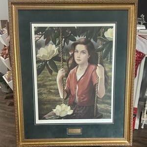 The Swing by Bannister framed art